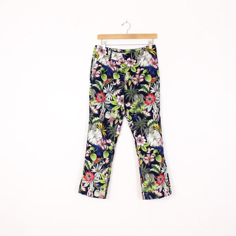 Raffaello Rossi Dora Floral & Animal Print Straight Leg Pants